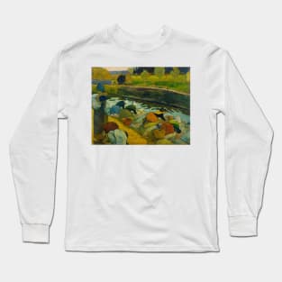 Washerwomen by Paul Gauguin Long Sleeve T-Shirt